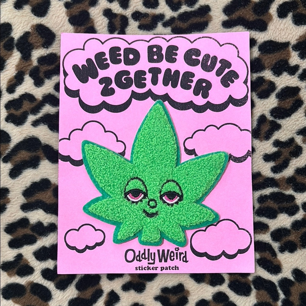 Oddly Weird Weed 420 Bud Green Sticker Patch Embroidered Stoner Smoker Mary Jane